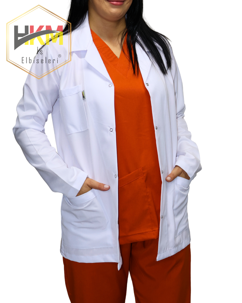 Kısa Boy Klasik Yaka Kadın Doktor Önlüğü