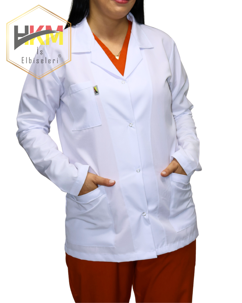 Kısa Boy Klasik Yaka Kadın Doktor Önlüğü