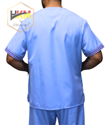 Mavi-Kareli Alpaka Erkek Takım