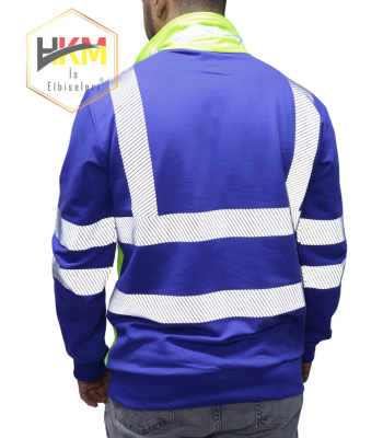 Reflektörlü Erkek Yarım Fermuarlı Sweatshirt