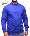 Sıfır Yaka Erkek Sweatshirt Saksmavi