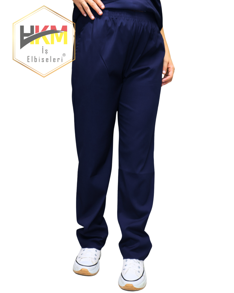 Lacivert Likralı Kadın Cerrahi Takım