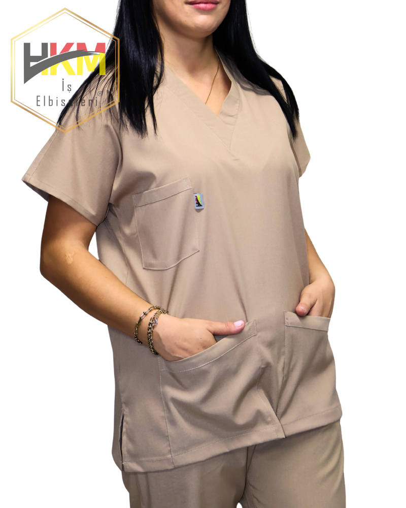 Bej Likralı Kadın Cerrahi Takım Bej Likralı Kadın Cerrahi Takım