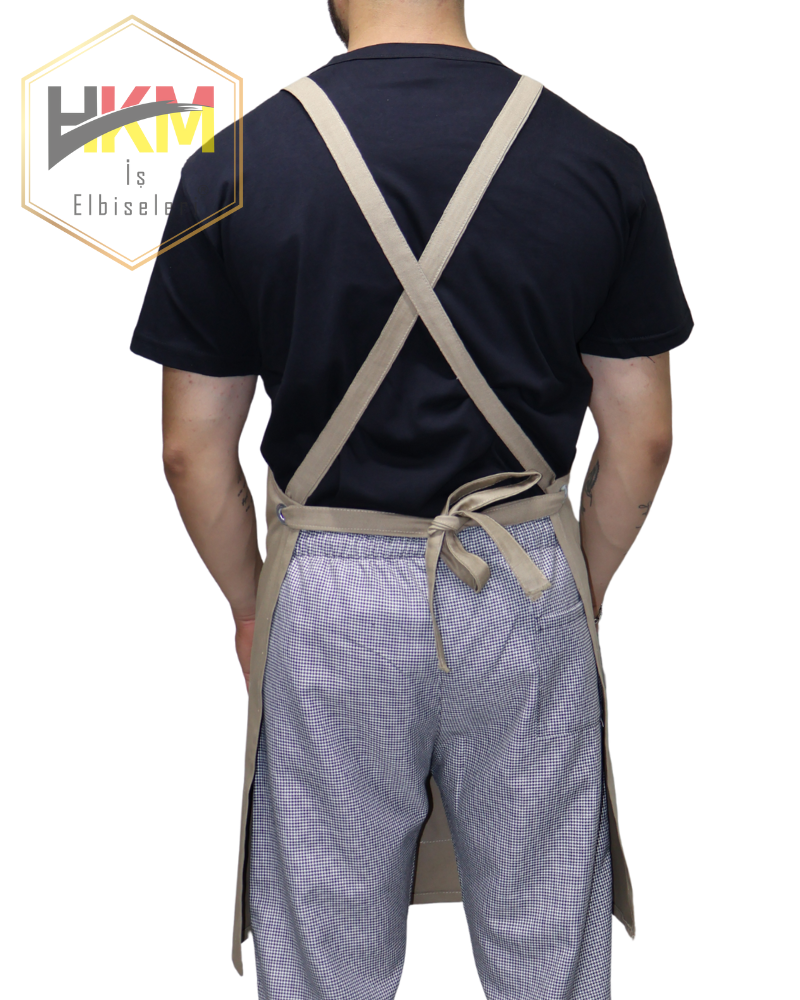 Camel - Siyah Çift Cepli Barista Önlük