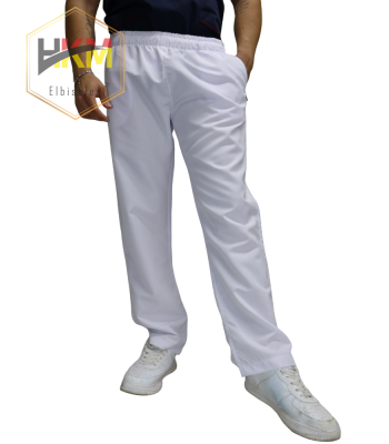 Beyaz Likralı Erkek Pantolon