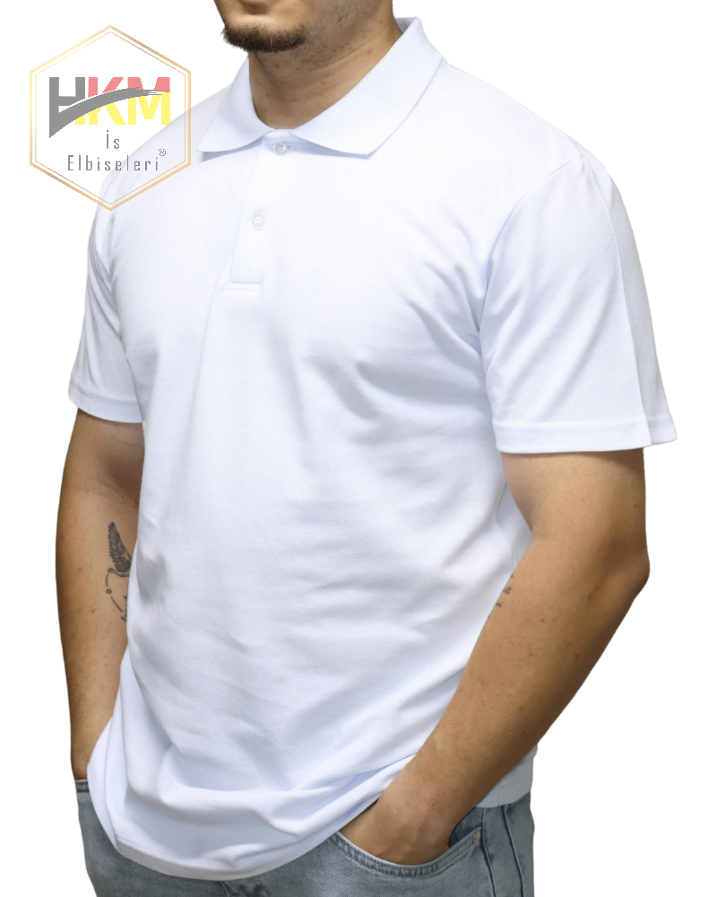 Polo Yaka T-Shirt Beyaz