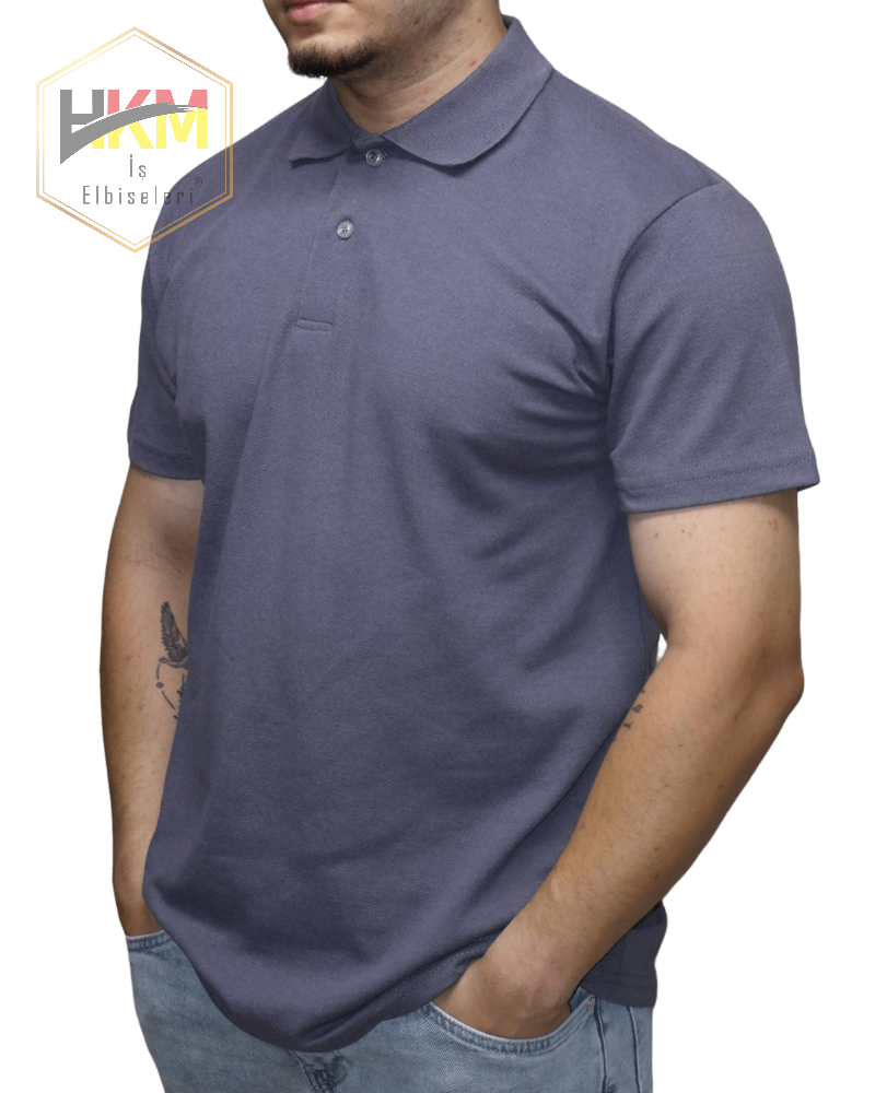 Polo Yaka T-Shirt Füme