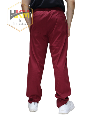 Bordo Likralı Erkek Pantolon