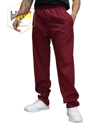 Bordo Likralı Erkek Pantolon