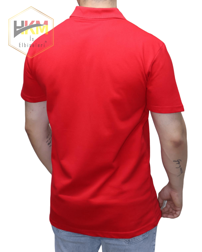 Polo Yaka T-Shirt Kırmızı