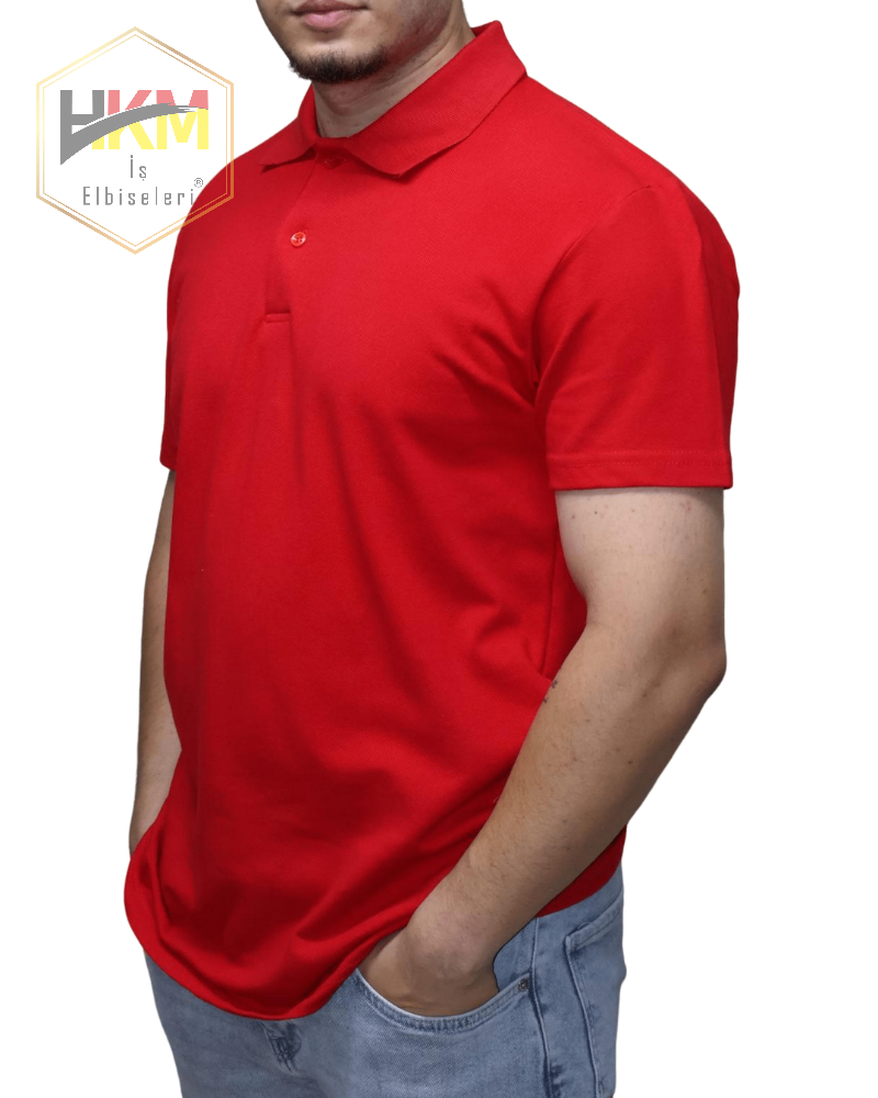 Polo Yaka T-Shirt Kırmızı