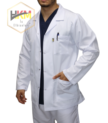 Kısa Boy Klasik Yaka Erkek Doktor Önlüğü