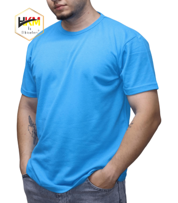 Sıfır Yaka Turkuaz T-Shirt