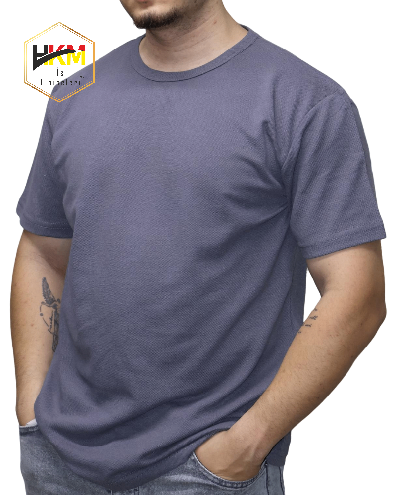 Sıfır Yaka Füme T-Shirt