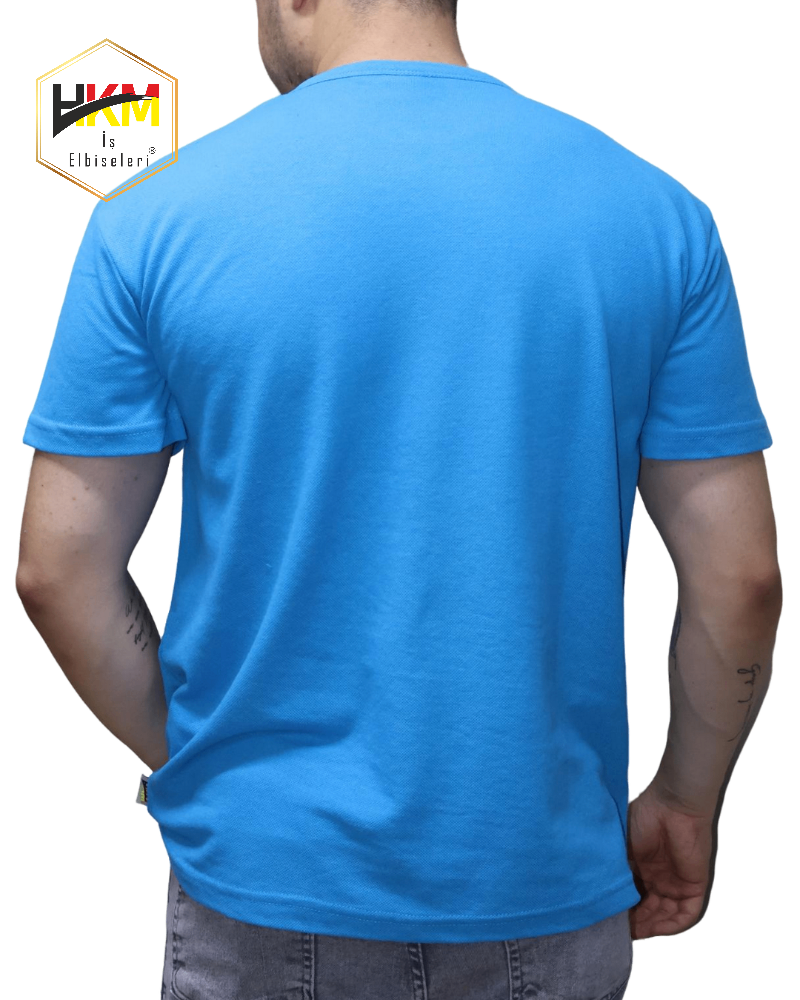 Sıfır Yaka Turkuaz T-Shirt