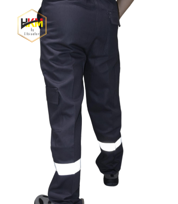 Reflektörlü Kargo Cepli Füme Gabardin İş Pantolonu
