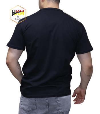 V Yaka Siyah Penye T-Shirt