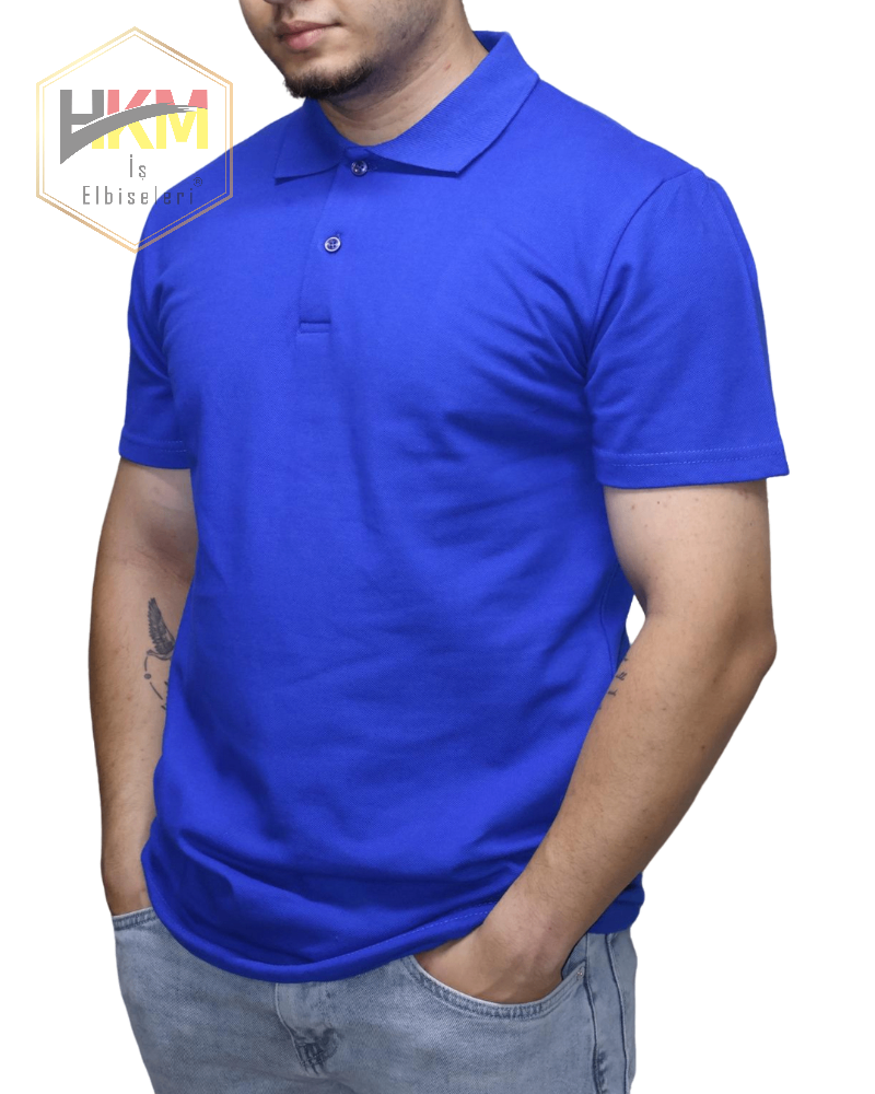 Polo Yaka T-Shirt Saks Mavi