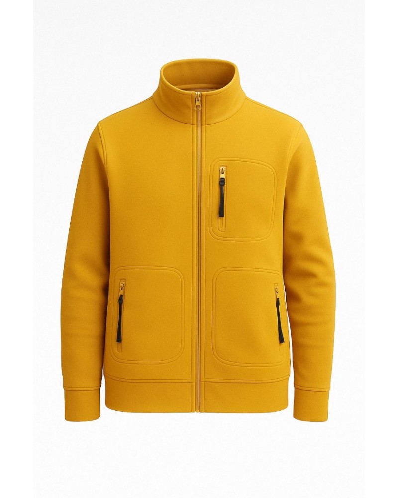 Sarı Fermuarlı Polar  Ceket
