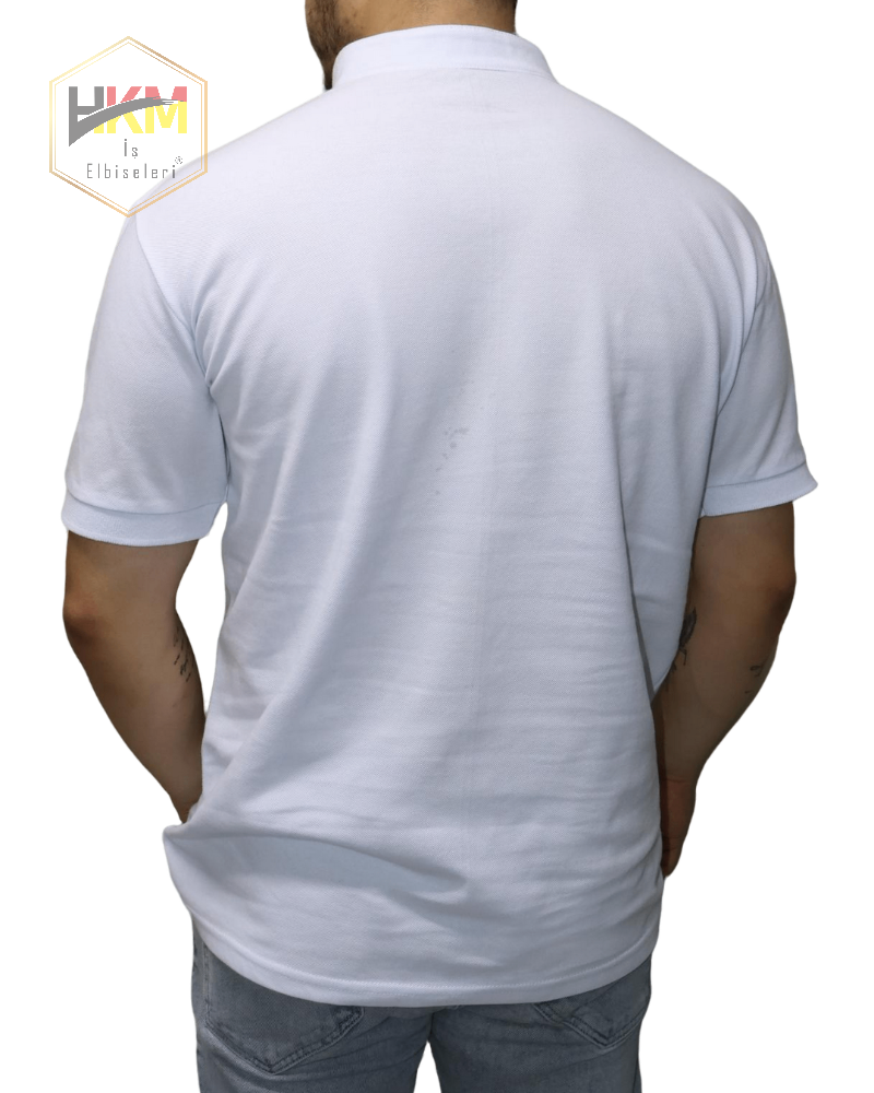 Hakim Yaka Lakost T-Shirt Beyaz