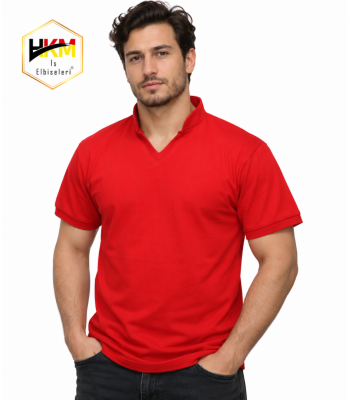 Hakim Yaka Lakost T-Shirt Kırmızı Hakim Yaka Lakost T-Shirt Kırmızı