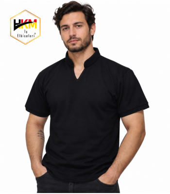 Hakim Yaka Lakost T-Shirt Siyah Hakim Yaka Lakost T-Shirt Siyah