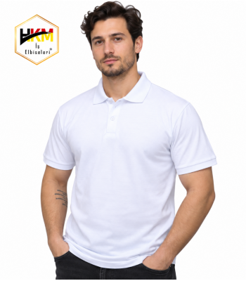 Polo Yaka T-Shirt Beyaz Polo Yaka T-Shirt Beyaz
