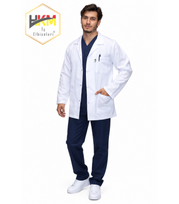 Kısa Boy Klasik Yaka Erkek Doktor Önlüğü Kısa Boy Klasik Yaka Erkek Doktor Önlüğü
