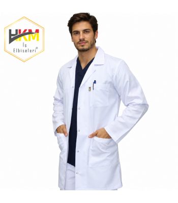 Uzun Boy Klasik Yaka Erkek Doktor Önlüğü