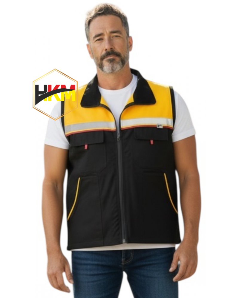 Sarı-Siyah Gabardin Yelek