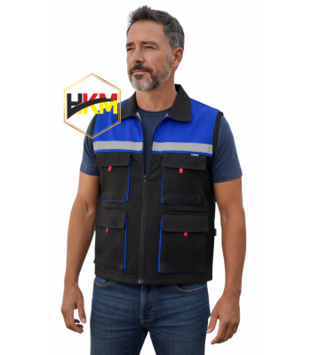 S.Mavi-Siyah Körüklü Gabardin Yelek