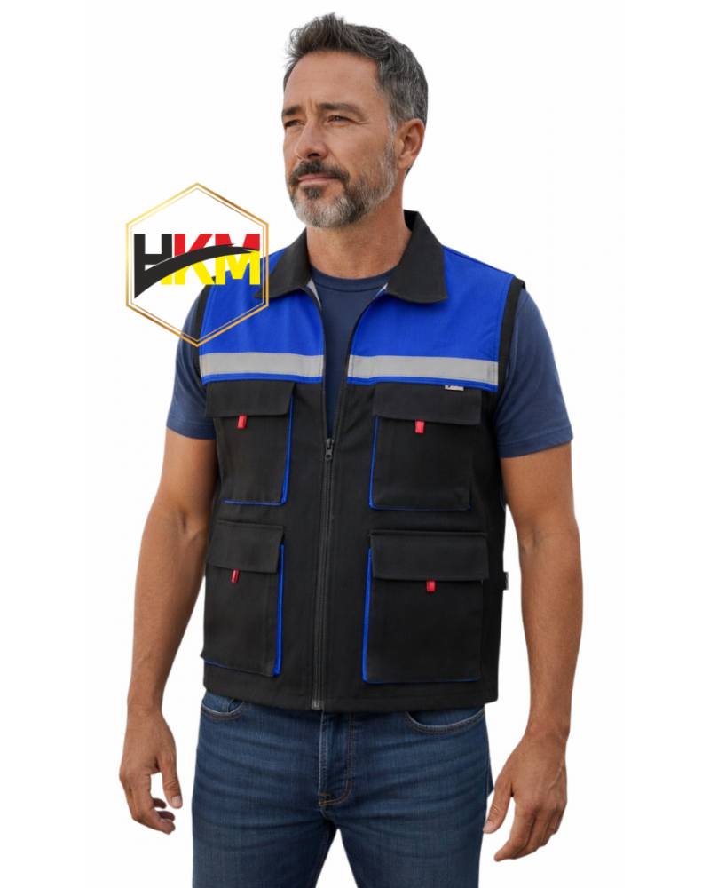 S.Mavi-Siyah Körüklü Gabardin Yelek S.Mavi-Siyah Körüklü Gabardin Yelek