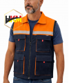 Turuncu-Lacivert Körüklü Gabardin Yelek