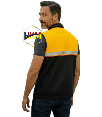 Sarı-Siyah Körüklü Gabardin Yelek