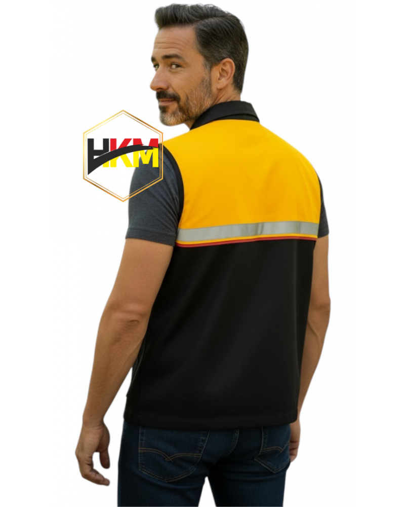 Sarı-Siyah Körüklü Gabardin Yelek